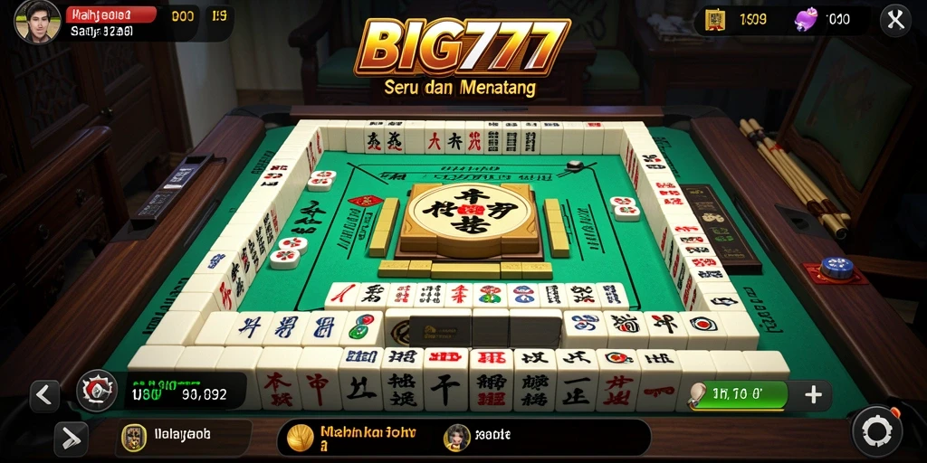 Tampilan gameplay seru di BIG777 dengan desain Mahjong menarik.