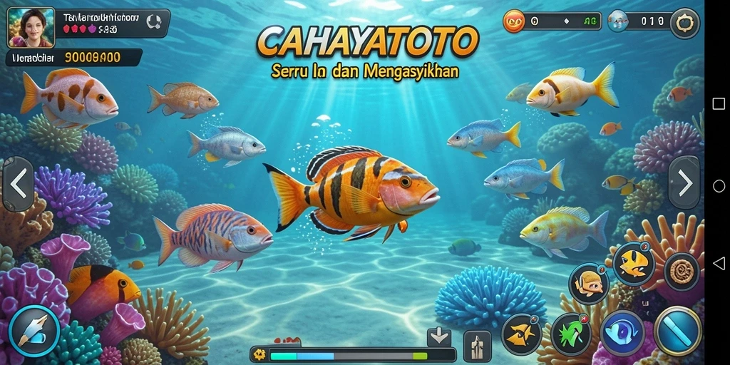 Tangkapan ikan yang seru dalam gameplay CAHAYATOTO.
