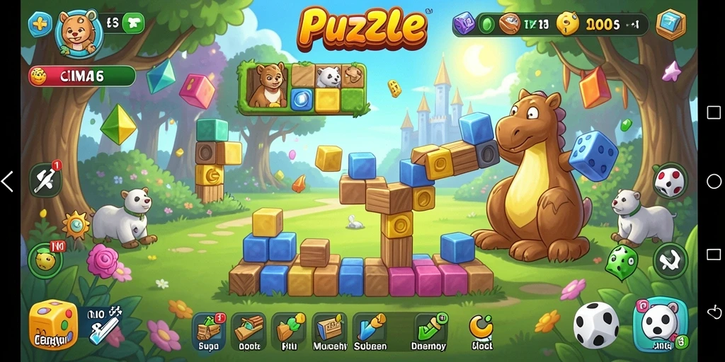 Tampilan gameplay CINA365 yang penuh warna dan menantang.