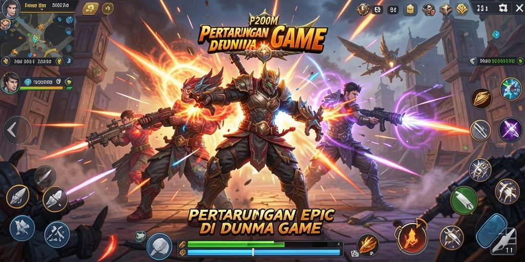 Gameplay P200M menampilkan pertarungan seru dengan grafis yang memukau.
