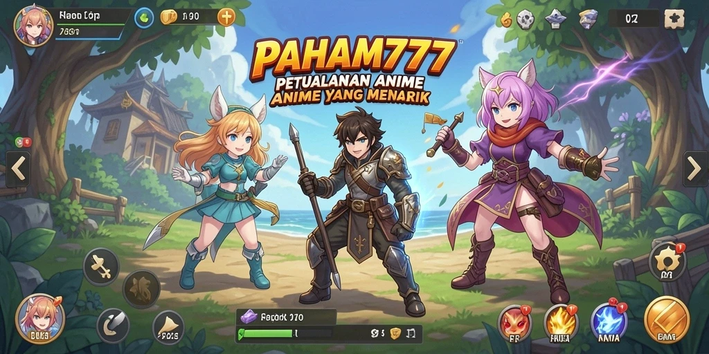 Tangkapan layar utama dari gameplay <strong>PAHAM777</strong> yang menampilkan pertarungan karakter Anime.