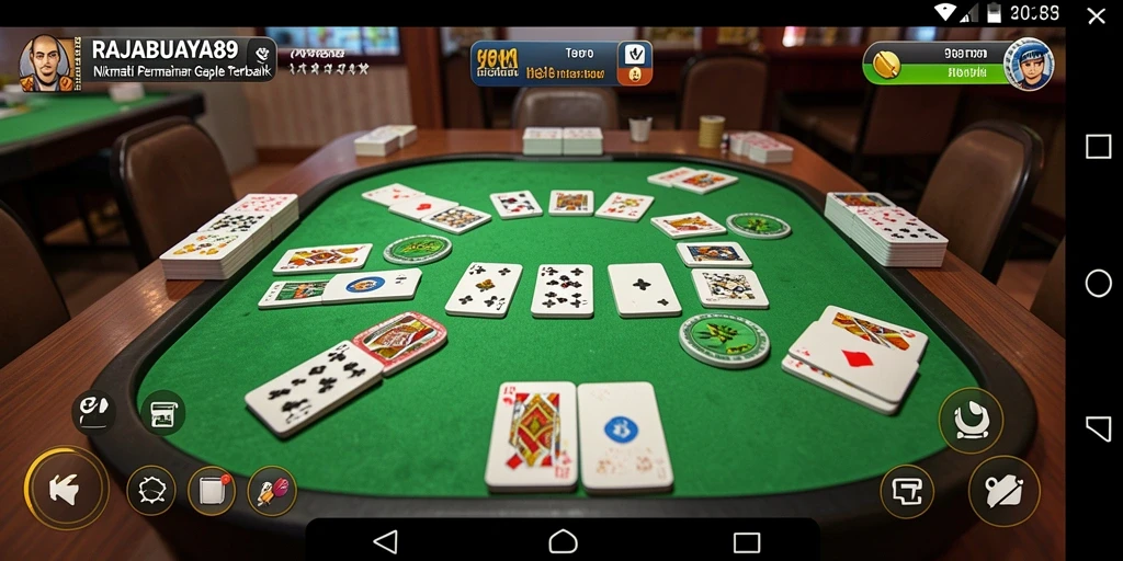 Screenshot gameplay RAJABUAYA89 menampilkan serunya permainan Gaple.