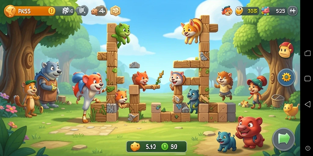 Screenshot gameplay RK55 menunjukkan ketegangan menyelesaikan puzzle.