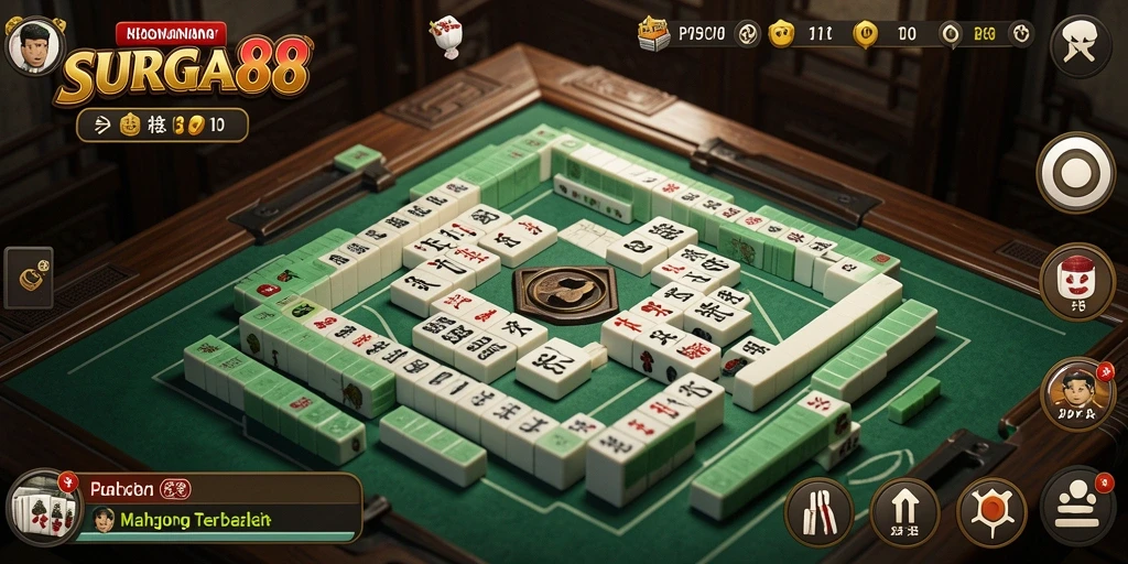 Tampilan gameplay seru dan menantang di SURGA88 Mahjong.