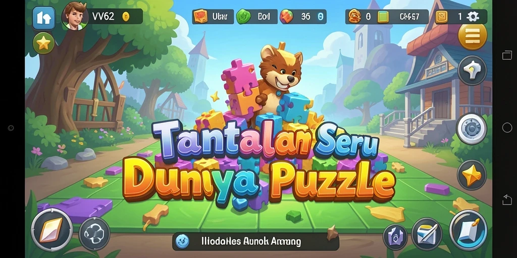 Screenshot gameplay VV62 menampilkan tantangan Puzzle yang menarik.